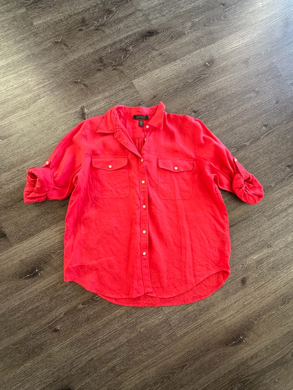 Ralph Lauren Bright Red Casual Button-Down Shirt
